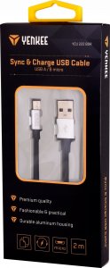 Kabel USB Yenkee USB-A - microUSB 2 m Srebrny (45013676) 3
