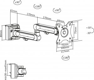 InLine Uchwyt ścienny na monitor 17" - 32" (23183B) 6