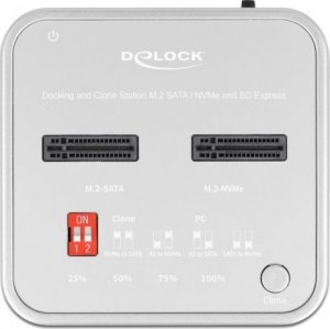 Stacja dokująca Delock Dockingstation M.2 NVMe SSD + M.2 SATA SSD SD Express 2