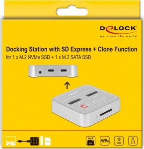 Stacja dokująca Delock Dockingstation M.2 NVMe SSD + M.2 SATA SSD SD Express 5
