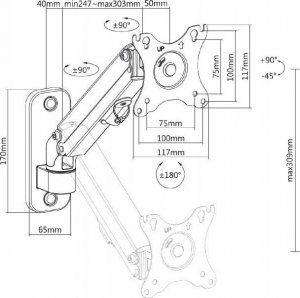 Maclean Uchwyt ścienny na monitor 17" - 27" (MC-458) 6