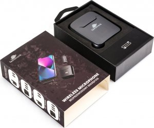 Mikrofon Spacetronik Bezprzewodowy mikrofon iPhone Lightning IOS wszechkierunkowy plug and play ładujące etui w zestawie 12