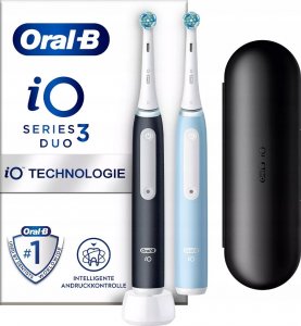 Braun Braun Oral-B iO Series 3N Duo, electric toothbrush (black/blue, matt black/ice blue incl. 2nd handpiece) 1