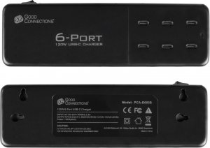 Ładowarka Good Connections Good Connections USB quick charging station 120 Watt, 6-port, charger (black, PD 3.0, QC 4+, USB-C) 4