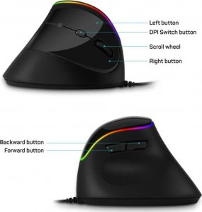 Mysz Connect IT CONNECT IT GAME FOR HEALTH ergonomiczna pionowa mysz, drátowa, czarny 3