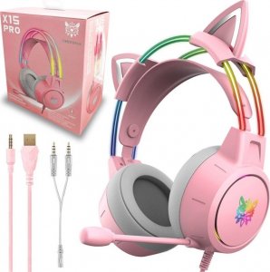 Słuchawki Onikuma X15 Pro Cat Różowe (07264) 1