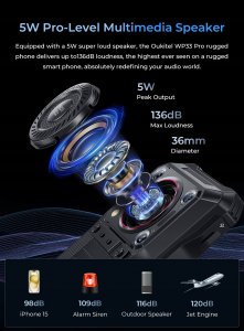 Smartfon Oukitel WP33 Pro 5G 8/256GB Czarny  (WP33Pro-BK/OL) 4