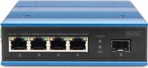 Switch Digitus Digitus 4-portowy przełącznik sieciowy Fast Ethernet PoE, przemysłowy, niezarządzany, 1 łącze SFP 4