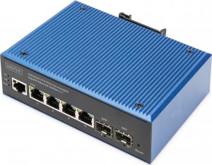Switch Digitus Digitus Przemysłowy przełącznik Gigabit Ethernet PoE, 4+2 porty, zarządzalny na warstwie łącza danych (L2) 1