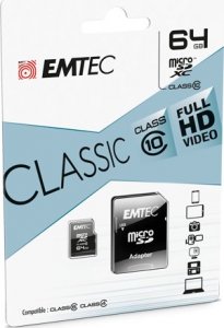 Karta Emtec Classic MicroSDHC 64 GB Class 10  (ECMSDM64GXC10CG) 2