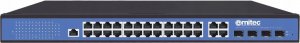 Switch Ernitec Ernitec ELECTRA-M224/4 łącza sieciowe Zarządzany L2 Gigabit Ethernet (10/100/1000) Obsługa PoE Czarny, Niebieski 1