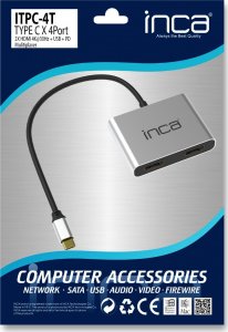 HUB USB Inca INCA Adapter ITPC-4 Typ C > 2xHDMI 4K30Hz,1xUSB-A,1xUSB-C 8