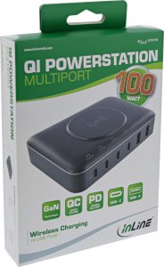 Ładowarka InLine InLine® Qi powerstation multiport, power supply, charger, 4x USB Type-C, 2x USB Type A, GaN, 100W, Wireless Charging 15W, black 7
