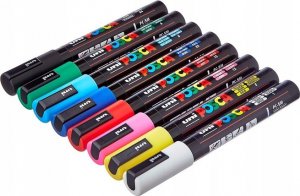 Posca Uni-Ball PC-3M, Multicolour, Multicolour, 8 colours, Fine, 0.9 mm, 1.3 mm 5