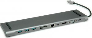 Stacja dokująca Roline Wieloportowa stacja dokująca ROLINE USB 3.2 Gen 2 typu C, 4K HDMI/Mini DP, VGA, USB, Kaartlezer, PD, LAN, Audio 1