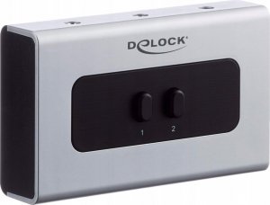 Delock DeLOCK switch jack 3.5mm 2 port manual bidirectional, switch (grey/black) 2