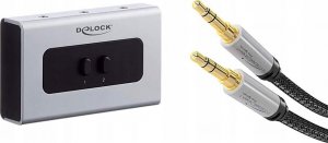 Delock DeLOCK switch jack 3.5mm 2 port manual bidirectional, switch (grey/black) 3