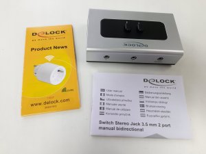 Delock DeLOCK switch jack 3.5mm 2 port manual bidirectional, switch (grey/black) 8