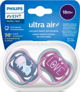 Avent Smoczek Ultra Air 18m+ słoń/love 2 szt. 11