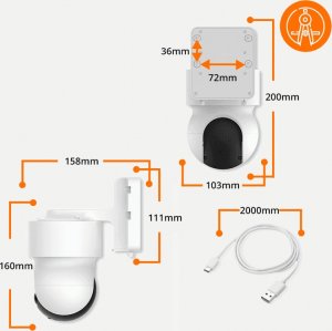 Kamera IP ORLLO Kamera IP Orllo E9 obrotowa zewnętrzna Wi-Fi 2MP 6