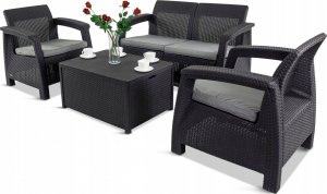 Curver Corfu Box grafit - meble ogrodowe ze skrzynią na poduszki meblobranie 2