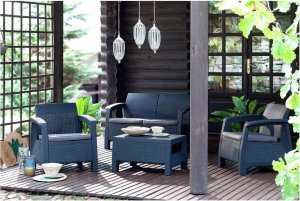 Curver Corfu Box grafit - meble ogrodowe ze skrzynią na poduszki meblobranie 25