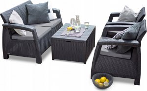 Curver Corfu Box grafit - meble ogrodowe ze skrzynią na poduszki meblobranie 3