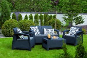 Curver Corfu Box grafit - meble ogrodowe ze skrzynią na poduszki meblobranie 45