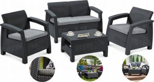 Curver Corfu Box grafit - meble ogrodowe ze skrzynią na poduszki meblobranie 49