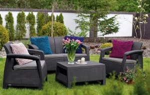 Curver Corfu Box grafit - meble ogrodowe ze skrzynią na poduszki meblobranie 50