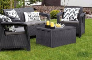 Curver Corfu Box grafit - meble ogrodowe ze skrzynią na poduszki meblobranie 9