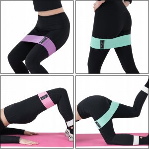 Fizyo ZESTAW 3x MOCNE GUMY DO ĆWICZEŃ OPASKI MATERIAŁOWE OPOROWE TAŚMY FITNESS 5