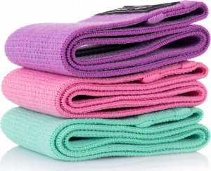 Fizyo ZESTAW 3x MOCNE GUMY DO ĆWICZEŃ OPASKI MATERIAŁOWE OPOROWE TAŚMY FITNESS 10