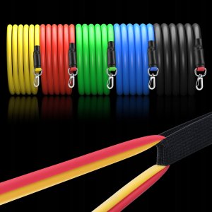 Fizyo ZESTAW 5 GUM OPOROWYCH DO ĆWICZEŃ gumy WORKOUT BANDS FITNESS WYSOKA JAKOŚĆ 4