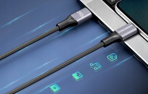 Kabel USB Rocoren USB-C - USB-C 3 m Czarny 5