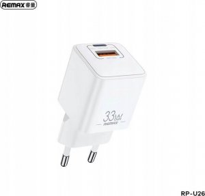 Ładowarka Remax ŁAD SIEC REMAX BATT SERIES PD QC 33W RP-U26 1xUSB + 1xUSB-C WHITE 2