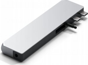 HUB USB Satechi Satechi Pro Hub max - aluminiowy Hub z podwójnym USB-C do MacBook (2x USB-C, USB-A, 4K HDMI, czytnik kart micro/SD, Ethernet, jack port) (silver) 2