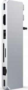 HUB USB Satechi Satechi Pro Hub max - aluminiowy Hub z podwójnym USB-C do MacBook (2x USB-C, USB-A, 4K HDMI, czytnik kart micro/SD, Ethernet, jack port) (silver) 3