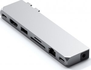 HUB USB Satechi Satechi Pro Hub max - aluminiowy Hub z podwójnym USB-C do MacBook (2x USB-C, USB-A, 4K HDMI, czytnik kart micro/SD, Ethernet, jack port) (silver) 5