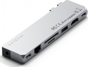 HUB USB Satechi Satechi Pro Hub max - aluminiowy Hub z podwójnym USB-C do MacBook (2x USB-C, USB-A, 4K HDMI, czytnik kart micro/SD, Ethernet, jack port) (silver) 6