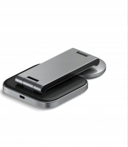Ładowarka Satechi Ładowarka bezprzewodowa Satechi 2-in-1 Foldable Charging Stand Qi2 do dwóch urządzeń space gray 4