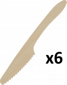 Kadax Noże Jednorazowe Drewniane sztućce 6 szt 1