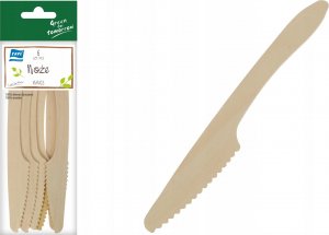 Kadax Noże Jednorazowe Drewniane sztućce 6 szt 2