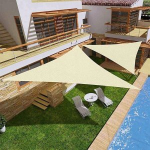 Kanwod ŻAGIEL OGRODOWY BEŻOWY TRÓJKĄT 3x3x3M KANWOD 4