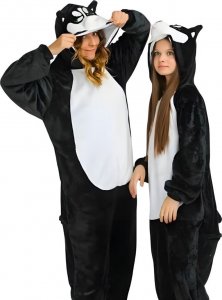 nerd hunters Piżama Onesie Kigurumi Kostium Przebranie Czarny Husky L: 165 - 175cm 1