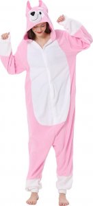 nerd hunters Piżama Onesie Kigurumi Kostium Przebranie Różowy Wilk S: 145-155cm 1