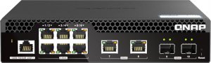 Switch Qnap QNAP QSW-M2106R-2S2T łącza sieciowe Zarządzany L2 10G Ethernet (100/1000/10000) 1U Czarny 1