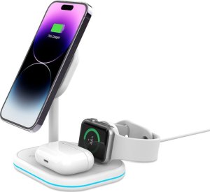 Ładowarka Tech-Protect Ładowarka bezprzewodowa QI15W-A27 3in1 Magnetic MagSafe Wireless Charger White 2