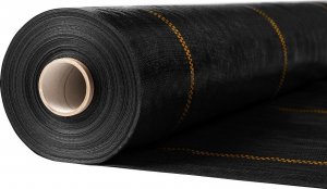Linarem SiatkiSieci AGROTKANINA 90G 1,1x100m CZARNA AGROWŁÓKNINA UV 3% ANTYCHWASTOWA + KOŁKI 4