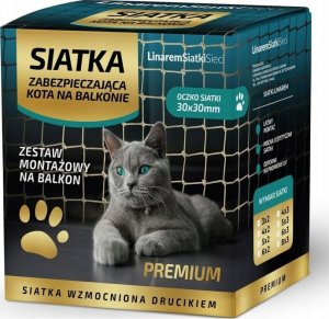 Linarem SiatkiSieci ZESTAW PREMIUM NA BALKON Z SIATKĄ WZMOCNIONĄ DRUCIKIEM WYMIAR 4m x 2m 1